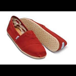 Toms red slip-on sneakers size 7.5